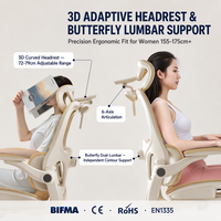 Chaise de bureau ergonomique pour femmes de petite taille, avec support lombaire 3 zones, vérification BIFMA CE Classe 4, vérin à gaz, dossier haut, vente en gros
