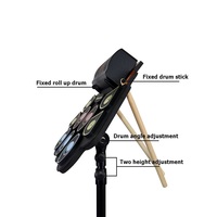 Portable Full Size Drum Set With Silicone Drum Pad Premium Brass Cymbals Complete Professional Percussion Kit