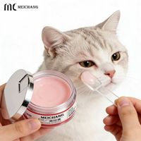 Pot de crème pour animaux de compagnie de qualité alimentaire avec cuillère 30G 50G Contenant AS+PP pour pâte de soin oral et ciblé