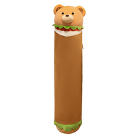 Coussins en peluche longs en forme d'animaux sur le thème des burgers - Super doux pour les anniversaires, les câlins, le sommeil et la décoration de chambre pour tous les âges