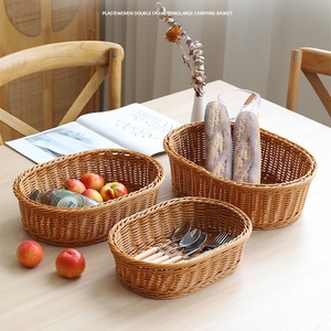 Cestos de Armazenamento de Plástico Ecológicos e Bonitos em Forma Oval para Cozinha e Banheiro, Uso Multifuncional - Product Image 3