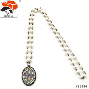 Collana Angelo della Musica, 76 cm, Fatta a Mano con Perle e Strass, Fedele al Tuo Cuore, Materiale Principale Lega - Product Image 3