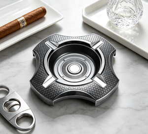 High Quality Custom Logo Wooden Cigar <b>Ashtray</b> Luxury <b>Vintage</b> Square Metal Smoking <b>Ashtray</b> For Wholesale Cigar Accessories - Product Image 1