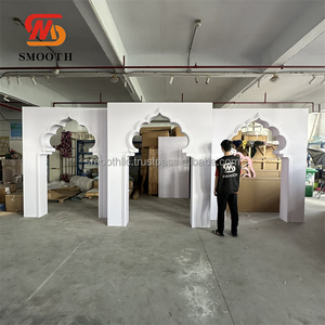 SMOOTH Indian <b>Wedding</b> Reception Stage Decoration Led Lighted Luxury PVC Arabic <b>Arch</b> Backdrop - Product Image 5