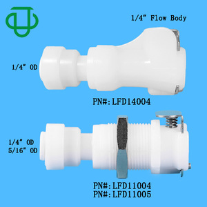 Valved 1/4 flow body 1/4 barb <b>quick</b> disconnecting Low Pressure <b>quick</b> release Plumbing <b>Connector</b> Injection Molding black color - Product Image 2