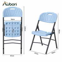 Chaise pliante, capacité de charge 150 kg, siège en HDPE de 35 mm, structure en tube d'acier, pour patio, jardin, camping et événements festifs