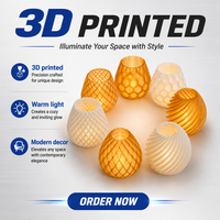Pantalla de Lámpara Geométrica Translúcida Impresa en 3D con FDM, Pantalla de Lámpara de PLA, Decoración del Hogar Personalizada, Iluminación OEM