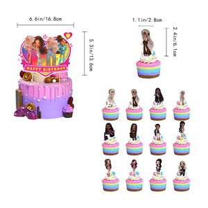 <span class=keywords><strong>Kit</strong></span> de décorations pour fête d'<span class=keywords><strong>anniversaire</strong></span> de poupée Bratz avec bannière, ballons, décorations de gâteau, fournitures pour célébration sur le thème des adolescentes - Product Image 4