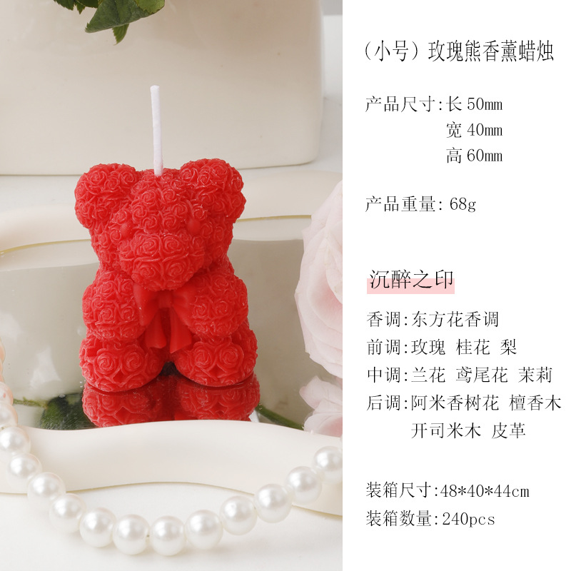 Petit ours rose rouge (parfum&nbsp;: marque enchanteresse)