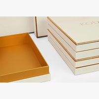 Boîte personnalisée avec couvercle et base imprimés en or, emballage en carton de luxe, boîtes cadeaux blanches pour les petites entreprises