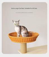 Torre para Gatos Grande con Cama Tejida, Cápsula Transparente, Barandilla de Seguridad y Postes Rascadores de Cuerda de Cáñamo para Familias con Múltiples Gatos