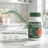 Compléments alimentaires en capsules d'extrait de Rhodiola Rosea OLLI OEM Naturel 500 mg, capsules de Rhodiola Rosea