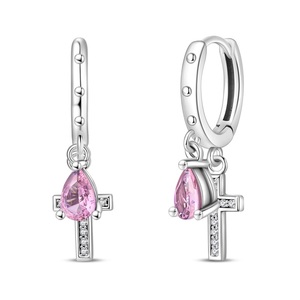 <span class=keywords><strong>Pendientes</strong></span> Originales de Plata de Ley 925 Plateados en Plata con Circonitas, Diseños de Fresa, Donut y Cangrejo - Regalo de Boda - Product Image 4