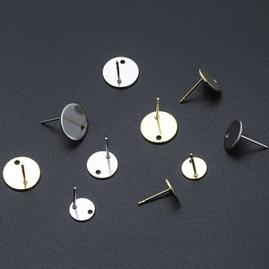 Stainless Steel Round Welded <b>Pin</b> Earrings 8-12mm Flat Head For Earring Making Jewelry Accessories - Product Image 2