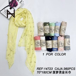 Sciarpa lunga Angelina Pineapple in lamina d'oro 70x180 cm, accessorio moda per donna - Product Image 3