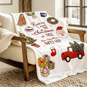 Manta de Franela de Lana de Leche Navideña, de Doble Cara, con Estampado de Terciopelo, Personalizable, para la Oficina, para <span class=keywords><strong>Siesta</strong></span>, para Regalo, para Sofá - Product Image 1