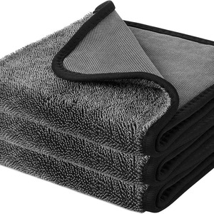 Toalla de Microfibra para Limpieza de Autos, 40x40cm, Gruesa, Absorbente, Sin Pelusas, Gris Oscuro/Azul - Product Image 5