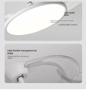 โคมไฟพัดลมติดเพดานในร่ม, ไฟพัดลมติดเพดาน LED บางเฉียบทันสมัยตกแต่งขนาด42นิ้ว - Product Image 1