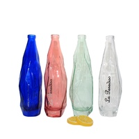 Bouteille en verre cristal de luxe personnalisée 350ml 500ml 750ml pour spiritueux, soda pétillant, jus et eau minérale avec bouchon ROPP et machines