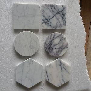 Italiana Carrara-posavasos de mármol blanco, posavasos de corazón grande y pequeño - Product Image 4