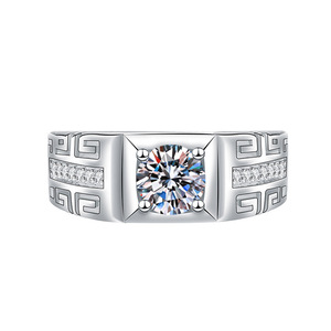 Ashabell Wholesale S925 Sterling <strong>Silver</strong> Hollow 3ct Moissanite <strong>Men</strong> <strong>Ring</strong> Engagement Wedding <strong>Ring</strong> for <strong>Men</strong> - Product Image 6