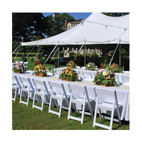 Chaises pliantes en résine blanche pour événements de mariage en plein air, chaises de Wimbledon blanches en résine pour événements
