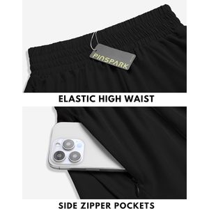 Pantalones cortos deportivos FOXA para mujer, de cintura alta, de secado rápido, con bolsillos con cremallera, para entrenamiento, gimnasio, correr - Product Image 3