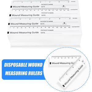 Pita Pengukur Luka 6 Inci, Penggaris Luka Dua Sisi, Pita Pengukur Kertas Sekali Pakai, Penggaris Panduan Kertas, Alat Pengukur untuk Perawat - Product Image 5
