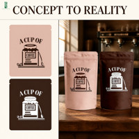 Sachets de café personnalisés en aluminium givré avec fermeture éclair, 250g, 500g, 1kg, 2kg, pour l'emballage des marques de café