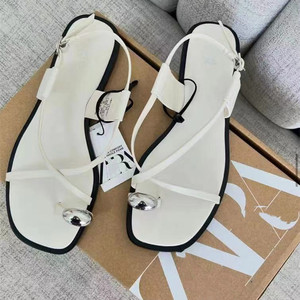 Nouvelles sandales plates à bout ouvert pour femmes ZAR, à fines brides, en <span class=keywords><strong>cuir</strong></span> synthétique, avec boucle combinée, pour l'été - Product Image 1