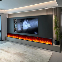 Cheminée électrique encastrée avec chauffage, flamme LED simulée, infrarouge 3D, thermostat réglable, télécommande, écoénergétique