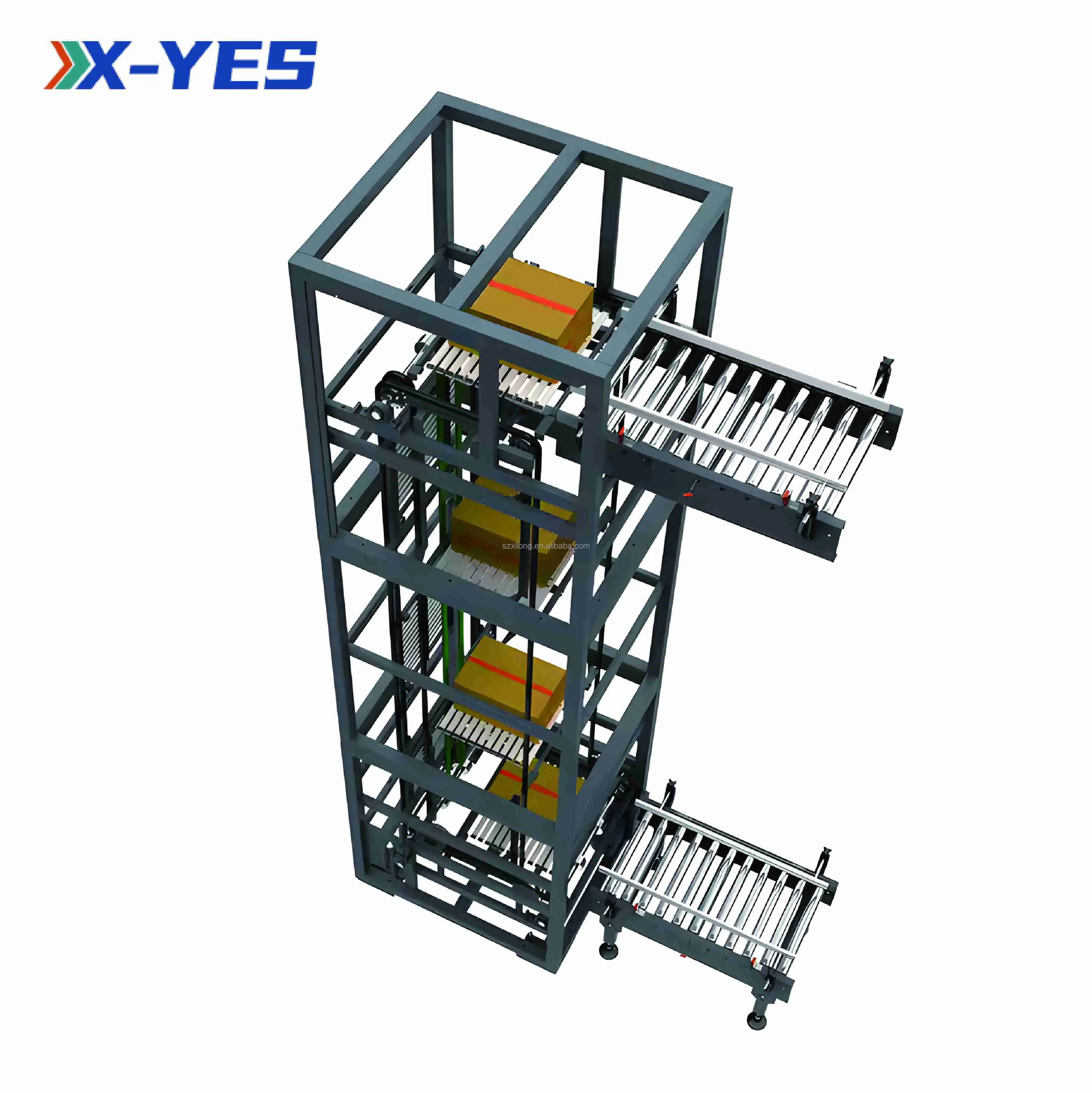 X-YES Products Continuous Vertical Lifting Chains Conveyor for Pallets Machine