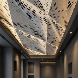 Panel Cuadrado Moderno de Aluminio Perforado, Impermeable y Resistente al Fuego para Hoteles, Oficinas y Centros Comerciales - Product Image 3