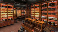 Vitrine de luxe personnalisée en bois massif de cèdre pour magasin de fumée éclairage tabac salle d'exposition design décoration cave à cigares présentoir de magasin