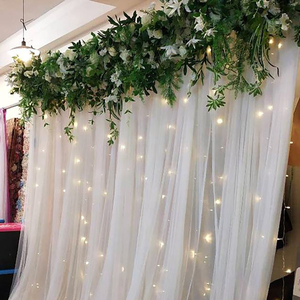 14 Years Manufacturing Experience Luxury White Chiffon Wedding <b>Curtains</b> & Valances Modern Vintage Pattern Draping Backdrop - Product Image 2