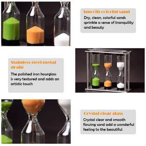 3min 4min 5min Temporizador de té de metal Reloj de arena perfecto para cocinar de regreso a la escuela y otros momentos Minutos Temporizador de arena - Product Image 5