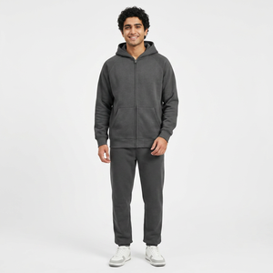 Ropa de calle personalizada manga raglán de gran tamaño con cremallera sudaderas con capucha para hombre cremallera mental 400gsm sudaderas con capucha de lana - Product Image 1