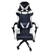 Chaise de jeu pour ordinateur de bureau en gros, prix abordable, chaise de jeu en cuir PU blanc avec repose-pieds