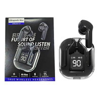 Écouteurs Sans Fil TWS Air31 Transparents Intra-Auriculaires, Casque de Sport ENC, Affichage Numérique LED de Puissance, Son Stéréo