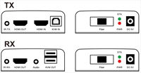Receptor transmisor extensor de fibra HD 20KM HDMI con puerto USB IR, teclado de ratón, convertidor KVM compatible con 4K 30Hz