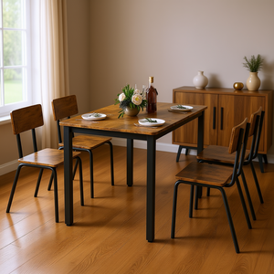 Modern 5-Piece <b>Dining</b> <b>Room</b> <b>Set</b> With Metal Frame And Mdf Table Top, Includes 4 Chairs For Home <b>Dining</b> Space, Durable Design By Db - Product Image 2