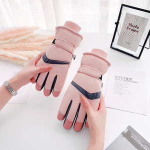 Gants de ski d'hiver pour hommes, doublure en coton épais, écran tactile, pour le ski, le cyclisme et les déplacements - Product Image 1