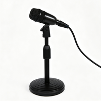 Microphone à condensateur cardioïde 25 mm pour batterie et grosse caisse avec support, professionnel pour diffusion en direct et enregistrement vocal, 48V