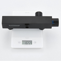 Mitigeur de douche thermostatique apparent à poignée unique avec jet pluie/massage carré, finition laiton brossé, design moderne complet