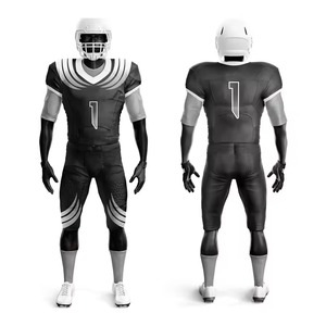 Tenue de football américain pour adulte, couleur unie, ensembles d'uniformes de football américain, couleur unie imprimée, respirante, séchage rapide, 100% coton - Product Image 1
