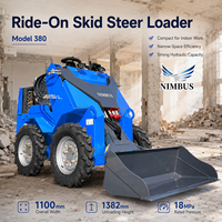 Pengiriman Cepat Skid Steer Loader NIMBUS Rangka Bodi Tebal dengan Lampu Kerja LED untuk Perawatan Jalan Skid Steer Loader
