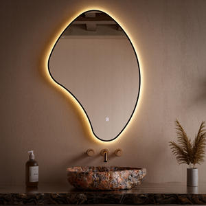 벽걸이 욕실 화장대 거울, 깨지지 않는 검정색 금속 프레임, 불규칙한 백라이트 욕실 거울 - Product Image 3