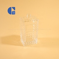 Flacon de parfum de luxe 100 ml en verre gaufré carré losange, transparent, avec bouchon à vis, vide, pour emballage cosmétique