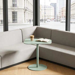 Eaho Minimalist Corner-Friendly Metal <strong>Table</strong> with <strong>Circular</strong> Base and Unique Top <strong>Coffee</strong> <strong>Table</strong> - Product Image 5