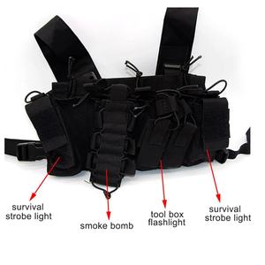 กระเป๋าคาดอกแบบยุทธวิธี Molle Tactical Vest พร้อมซองใส่แม็กกาซีน ซองปืนพก สำหรับการล่าสัตว์ ใช้งานได้หลากหลาย พร้อมที่ใส่เครื่องส่งรับวิทยุแบบสองทาง - Product Image 5